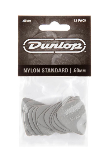 Dunlop Plectrums - Nylon Standard 0.6mm (12 Pack)