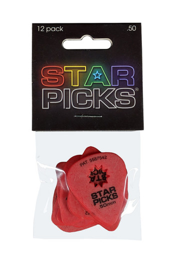 Star Picks Delrin 12 Pack Red .50MM