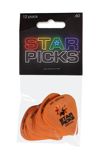 Star Picks Delrin 12 Pack Orange .60MM