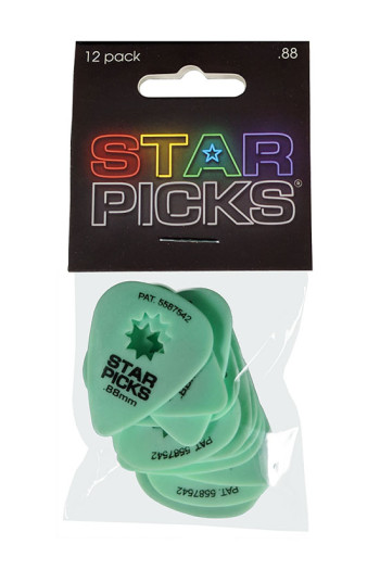 Star Picks Delrin 12 Pack Green .88MM