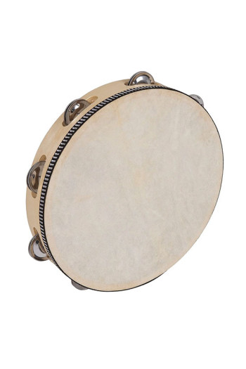 Tambourines Headed 10 Inch 6 Jingles By PP Percussion