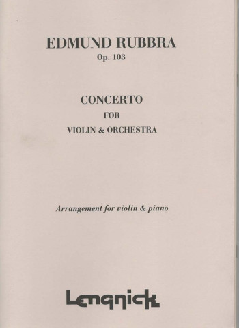 Concerto For Violin And Orchestra Op.103 - Violin And Piano Reduction