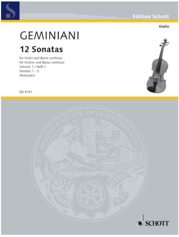 Geminiani: 12 Sonatas, Nos. 1-3 - Violin & Piano (Schott)