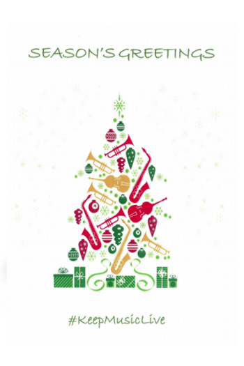 Christmas Tree Instruments - Keep Music Live (6 Christmas Cards)