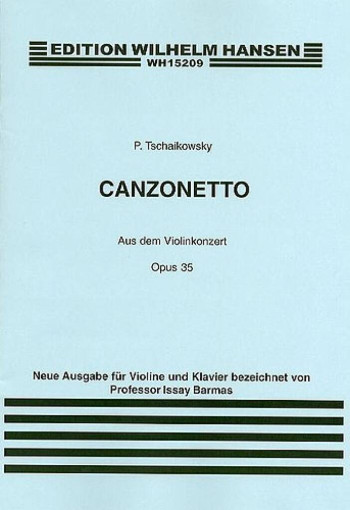 Canzonetta From Violin Concerto In D Op.35: Violin & Piano (Hansen)