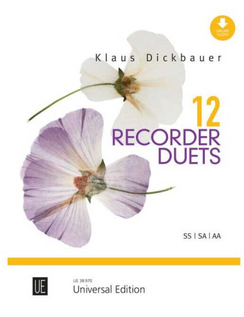 12 Recorder Duets 2 Recorders (SSAA) With Online Audio (Universal)