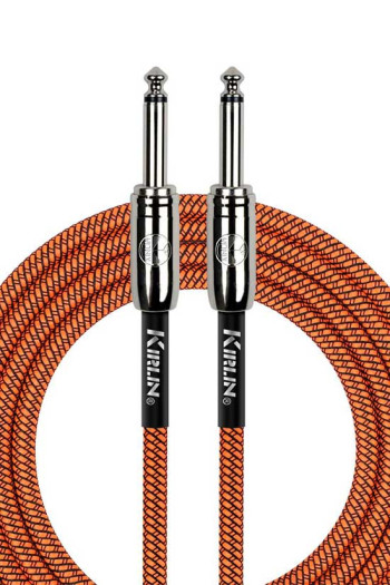 Kirlin Guitar Lead 3m/10f Fabric Orange Straight Jacks