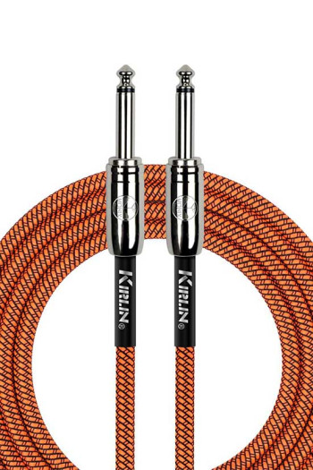 Kirlin Guitar Lead 6m/20f Fabric Orange Straight Jacks