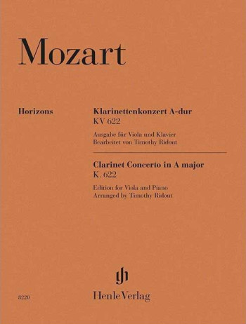 Clarinet Concerto A Major K.622  For Viola & Piano (Henle Horizons)