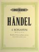 4 Sonatas HWV 360/362/365/369 Recorder Or Violin & Piano (Peters)
