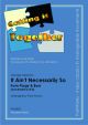 Getting It Together: It Aint Necessarily So: Ensemble Score & Parts