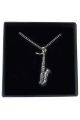 Gift: Necklace/Pendant: Saxophone: Pewter