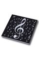 Journal/Notebook Square Black Notes Silver Clef