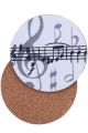 Mugmats Grey Music Notes Coasters
