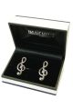 Silver Plated Treble Clef Cufflinks