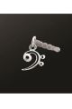 Earphone Plug Bass Clef Silver