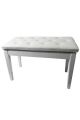 Polished White Piano Bench With Storage