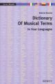 Dictionary Of Musical Terms In Four Languages (Schott)