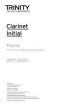 Trinity College London Clarinet Exam Pieces Initial 2017–2022 (Part Only)