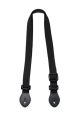 Ukulele Strap Nylon Webbing LG 1" Black - Button End
