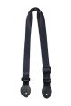 Ukulele Strap Nylon Webbing LG 1" Black Polka Dot - Button End