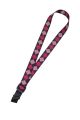 Ukulele Strap Nylon Webbing LG 1" Diamond Black Grey  - Sling/Hook