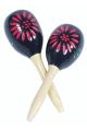 Wooden Maracas - Painted Flower Pattern
