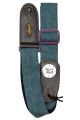TGI Guitar Strap - Green Denim & Purple Buckle