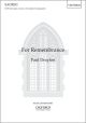 For Remembrance SATB Vocal (OUP)