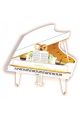 3D Card - White Wedding Grand Piano