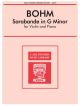 Sarabande In G Minor: Violin & Piano (Fischer)