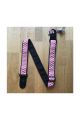 Leathergraft Guitar Strap - 2" Weave - Zig Zag Design Red & White