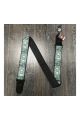 Leathergraft Guitar Strap - Jacquard Flower Pattern Green