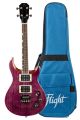 Flight Vanguard Transparent Purple Electric Tenor Ukulele