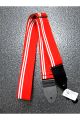 Leathergraft Guitar Strap - Racing Stripe - Canvas 2" Red & White