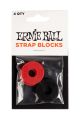 Ernie Ball Strap Block 4 Pack Black & Red