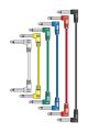 Lead: Cable: Chord Patch Lead: 15cm: Set Of 6 Coloured
