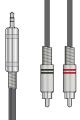Audio Cable 1.5m  3.5mm To 2X RCA Phono