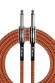 Kirlin Guitar Lead 3m/10f Fabric Orange Straight Jacks